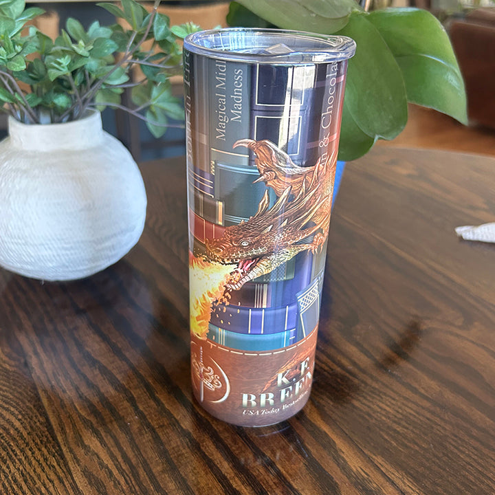 Skinny Tumbler 20oz Book Dragon