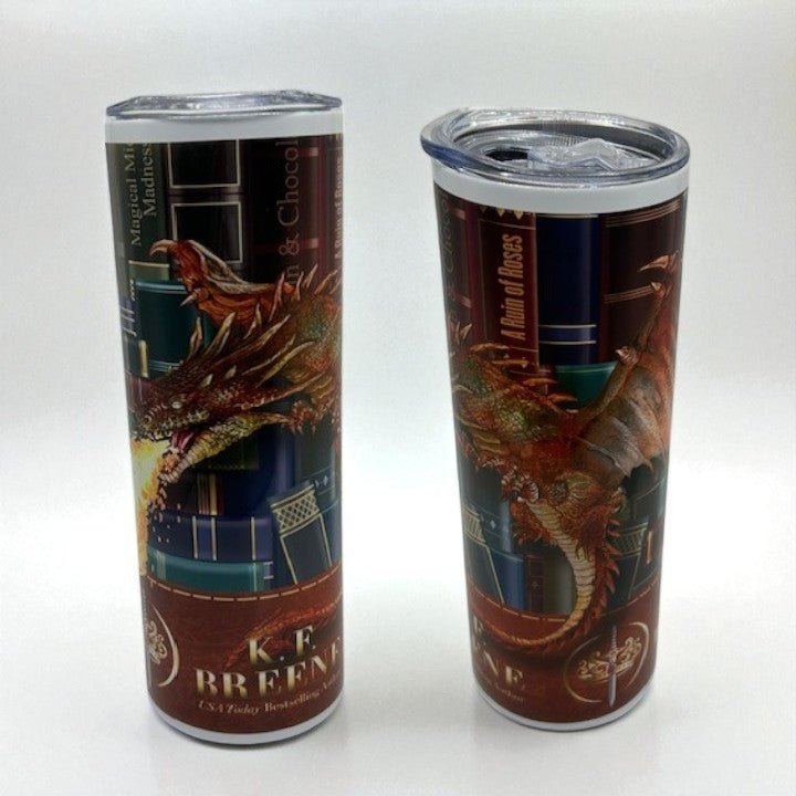 Skinny Tumbler 20oz Book Dragon