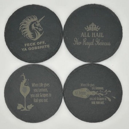 Custom Etched Slate Coasters